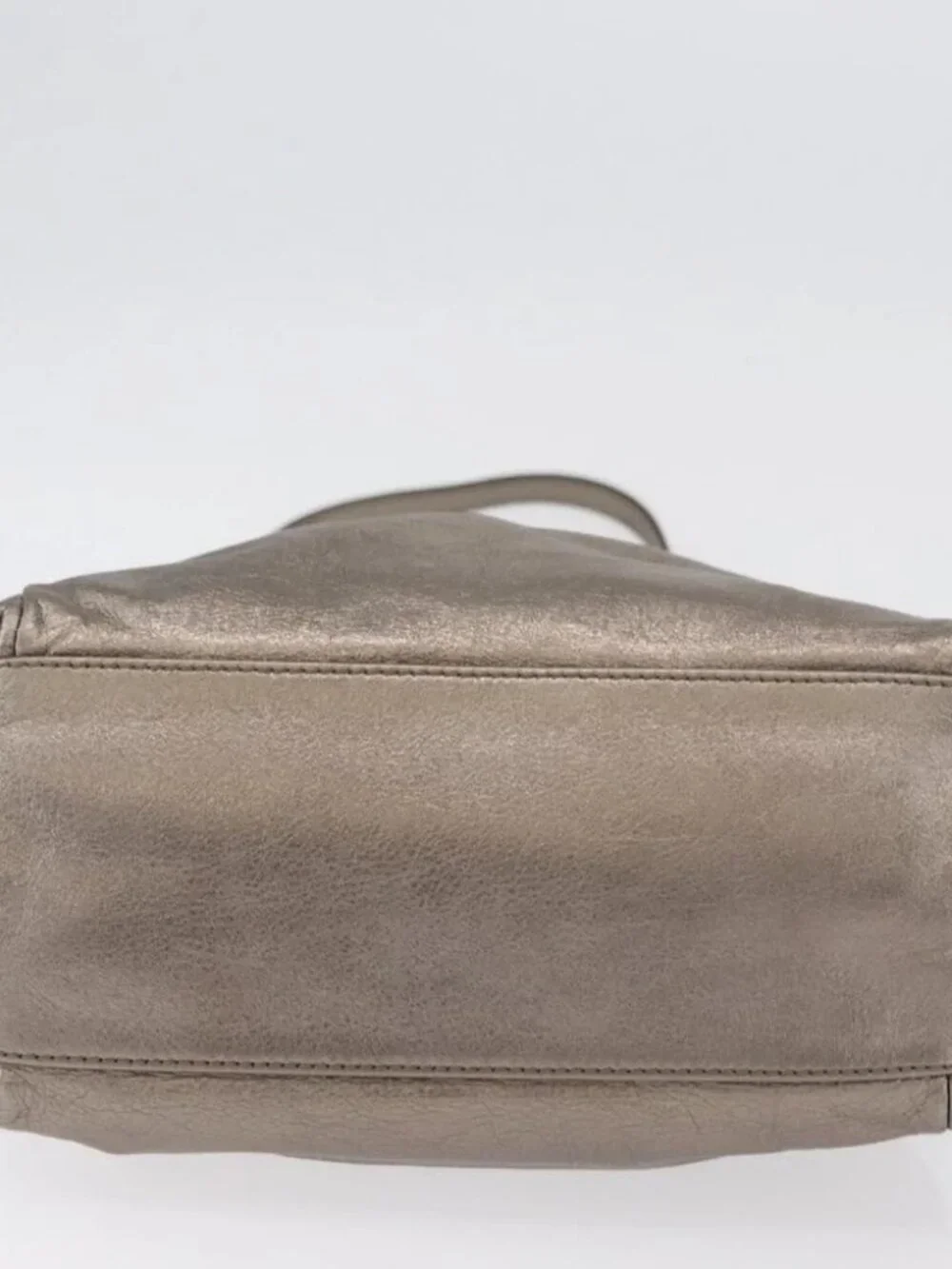 Salvatore Ferragamo Vala Hand Bag Leather 2way Silver Auth am10956